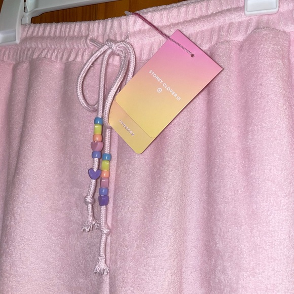 NWT STONEY CLOVER LANE x TARGET PINK JOGGER SWEATPANTS SIZE Cropped LARGE L - Picture 5 of 12